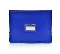 Office Box - Carpeta Clasificadora de 12 Divisiones con Cierre de Gomas y Visores Panorámicos + 80 Etiquetas de Gran Tamaño, Calidad Para Durar Todo El Curso by Colorline. (Azul Oscuro)