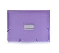 Office Box - Carpeta Clasificadora de 12 Divisiones con Cierre de Gomas y Visores Panorámicos + 80 Etiquetas de Gran Tamaño, Calidad Para Durar Todo El Curso by Colorline. (Lila)