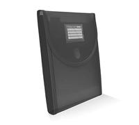 Office Box - Carpeta Clasificadora Vertical Especial para Mochila- 10 Divisiones, 80 Adhesivos, Cierre V-Lock, Laterales Reforzados - Resistencia y Para Todo el Curso, 100% Reciclable. (Negro)
