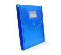 Office Box - Carpeta Clasificadora Vertical Especial para Mochila- 10 Divisiones, 80 Adhesivos, Cierre V-Lock, Laterales Reforzados - Resistencia y Para Todo el Curso, 100% Reciclable. (Azul Oscuro)