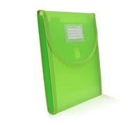 Office Box - Carpeta Clasificadora Vertical Especial para Mochila- 10 Divisiones, 80 Adhesivos, Cierre V-Lock, Laterales Reforzados - Resistencia y Para Todo el Curso, 100% Reciclable. (Verde Claro)