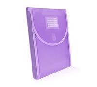 Office Box - Carpeta Clasificadora Vertical Especial para Mochila- 10 Divisiones, 80 Adhesivos, Cierre V-Lock, Laterales Reforzados - Resistencia y Para Todo el Curso, 100% Reciclable. (Morado)