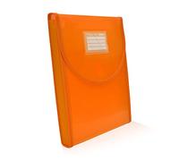 Office Box - Carpeta Clasificadora Vertical Especial para Mochila- 10 Divisiones, 80 Adhesivos, Cierre V-Lock, Laterales Reforzados - Resistencia y Para Todo el Curso, 100% Reciclable. (Naranja)