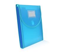 Office Box - Carpeta Clasificadora Vertical Especial para Mochila- 10 Divisiones, 80 Adhesivos, Cierre V-Lock, Laterales Reforzados - Resistencia y Para Todo el Curso, 100% Reciclable. (Azul Claro)