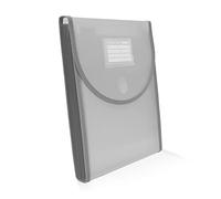 Office Box - Carpeta Clasificadora Vertical Especial para Mochila- 10 Divisiones, 80 Adhesivos, Cierre V-Lock, Laterales Reforzados - Resistencia y Para Todo el Curso, 100% Reciclable. (Cristal)