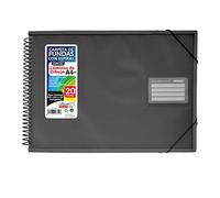 Office Box - Carpeta de Fundas Horizontal con Espiral - REF.13311NE - Tamaño A4+ - 20 Fundas Extra Cristal. (Verde Claro)