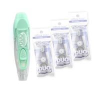 office box - Cinta Correctora DUO con Cinta Retráctil + Goma Giratoria - El corrector más completo, útil y eficiente que puedes llevar comodamente en tu estuche. (Pack 1 + 3 Recambios - Verde)
