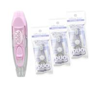 office box - Cinta Correctora DUO con Cinta Retráctil + Goma Giratoria - El corrector más completo, útil y eficiente que puedes llevar comodamente en tu estuche. (Pack 1 + 3 Recambios - Rosa)