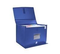 office box Clasificador Organizador con Fuelle 12 Divisiones con Base de V-lock y Lomo expansible XXL de gran capacidad by (Azul)