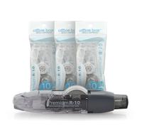 office box Corrector en Cinta Premium R10 Recargable - 10 m x 4,2 mm - Retráctil, Escritura Inmediata, Invisible en Fotocopias - Value Pack 1 Corrector + 3 Recambios = 40 m de cinta. (Pack 3 + Negro)