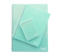 office box, Cuadernos Flexi A4/A5/A7 con Portadas y Espiral en Polipropileno, 80 hojas cuadriculadas de 80 gr. con pre corte y taladros Ideal para archivar en tu carpeta. (Azul - 3 UD Surtido)
