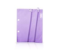 Office Box Estuche para llevar en tu carpeta de anillas - Gran capacidad con Cierres de Cremallera y tirador exclusivo. Lavable y de gran resistencia, Fabricado en Poliéster by Colorline. (Lila)