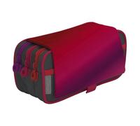 office box Estuche Triple Design - Portatodo de Amplios Apartados Interiores con Cierre de Cremallera Individual, Lavable y Muy Resistente- by Colorline (ColorMix-Rojo)