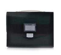 Office Box - Maletín Rígido con Asa de Silicona y Cierre de Broche - Ideal para láminas, manualidades y el uso diario -Material Reciclable 100% de Gran resistencia y 12 Colores Colorline (Negro)