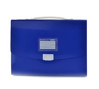 Office Box - Maletín Rígido con Asa de Silicona y Cierre de Broche - Ideal para láminas, manualidades y el uso diario -Material Reciclable 100% de Gran resistencia y 12 Colores Colorline (Azul Oscuro)