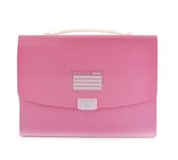 Office Box - Maletín Rígido con Asa de Silicona y Cierre de Broche - Ideal para láminas, manualidades y el uso diario -Material Reciclable 100% de Gran resistencia y 12 Colores Colorline (Rosa)