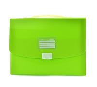 Office Box - Maletín Rígido con Asa de Silicona y Cierre de Broche - Ideal para láminas, manualidades y el uso diario -Material Reciclable 100% de Gran resistencia y 12 Colores Colorline (Verde Claro)