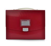 Office Box - Maletín Rígido con Asa de Silicona y Cierre de Broche - Ideal para láminas, manualidades y el uso diario -Material Reciclable 100% de Gran resistencia y 12 Colores Colorline (Rojo)