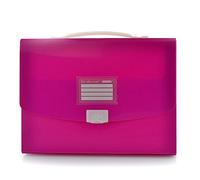 Office Box - Maletín Rígido con Asa de Silicona y Cierre de Broche - Ideal para láminas, manualidades y el uso diario -Material Reciclable 100% de Gran resistencia y 12 Colores Colorline (Fucsia)