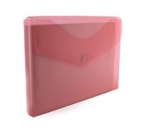 Office Box, Pack 10 Carpeta Sobre Cierre de V-lock con Fuelle de 3 cm. Tamaño A4+/Folio Gran Capacidad hasta 300 Hojas- Colores Classic Traslúcidos Soft Touch, 100% Reciclables. (Rojo)