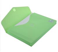 Office Box, Pack 10 Carpeta Sobre Cierre de V-lock con Fuelle de 3 cm. Tamaño A4+/Folio (hasta 300 Hojas) - 4 Colores Blush Pastel con textura Soft Touch, 100% Reciclables. (Verde Blush Pastel)