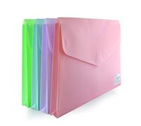 Carpeta Sobre Cierre de Velcro con Fuelle de 3 cm. Tamaño A4+/Folio - REF 907- Gran Capacidad/300 Hojas- Colores BLUSH-PASTEL con acabado Soft Touch by Office Box. (Surtido Blush Pastel)
