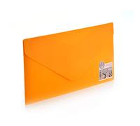 Office Box, Pack 10 Carpetas Sobre Cierre de V-lock - Tamaño Recibo DL - 5 Vital Colors Opacos Acabado Mate y Brillo con Textura Soft Touch en Polipropileno 100% Reciclables. (Naranja)