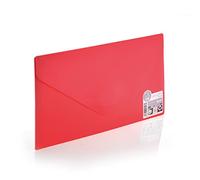 Office Box, Pack 10 Carpetas Sobre Cierre de V-lock - Tamaño Recibo DL - 5 Vital Colors Opacos Acabado Mate y Brillo con Textura Soft Touch en Polipropileno 100% Reciclables. (Rojo)