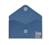Office Box, Pack 10 Carpetas Sobre Cierre de V-lock - Tamaño Recibo DL - 5 Vital Colors Opacos Acabado Mate y Brillo con Textura Soft Touch en Polipropileno 100% Reciclables. (Azul)