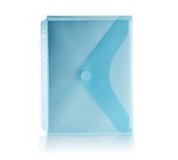 Pack 10 Sobres con Cierre de Velcro A4+ Multitaladro Para Archivar con Fuelle de 3 Cm - Colores Classic Translúcidos y textura Soft Touch by Office box
