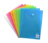 Office Box, Pack 10 Carpetas Sobre con Cierre de V-lock - Tamaño 33.5 x 24 cm - Documentos A4 / Folio - en 5 Colores Classic Traslúcidos Textura Soft Touch, 100% Eco. (Surtido)