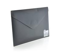 Office Box, Pack 10 Carpetas Sobre con Cierre de V-lock - Tamaño A5/Cuartilla - 18 x 25 cm - en 5 Colores Vital Opacos con Textura Soft Touch, 100% Eco. (Gris)