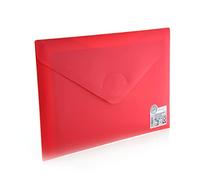 Office Box, Pack 10 Carpetas Sobre con Cierre de V-lock - Tamaño A5/Cuartilla - 18 x 25 cm - en 5 Colores Vital Opacos con Textura Soft Touch, 100% Eco. (Rojo)