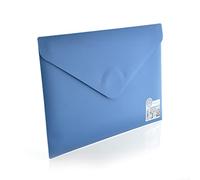 Office Box, Pack 10 Carpetas Sobre con Cierre de V-lock - Tamaño A5/Cuartilla - 18 x 25 cm - en 5 Colores Vital Opacos con Textura Soft Touch, 100% Eco. (Azul)