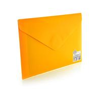 Office Box, Pack 10 Carpetas Sobre con Cierre de V-lock - Tamaño A5/Cuartilla - 18 x 25 cm - en 5 Colores Vital Opacos con Textura Soft Touch, 100% Eco. (Naranja)