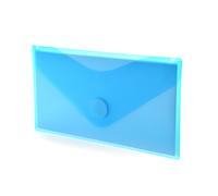 Office Box, Pack 10 Carpetas Sobre con Cierre de V-lock - Tamaño Cheque/Recibo/DL/billetes/cartas, etc. - 5 Classic Colors translucidos acabado Soft Touch, Reciclable 100%. (Azul)