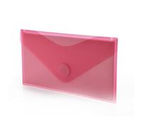 Office Box, Pack 10 Carpetas Sobre con Cierre de V-lock - Tamaño Recibo/DL - Cheques, billetes, cartas, etc. - 5 Classic Colors translucidos acabado Soft Touch, Reciclable 100%. (Rojo)