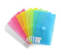 Office Box, Pack 10 Carpetas Sobre con Cierre de V-lock - Tamaño Recibo/DL - Cheques, billetes, cartas, etc. - 5 Classic Colors translucidos acabado Soft Touch, Reciclable 100%. (Surtido)