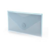 Office Box, Pack 10 Carpetas Sobre con Cierre de V-lock - Tamaño Recibo/DL - Cheques, billetes, cartas, etc. - 5 Classic Colors translucidos acabado Soft Touch, Reciclable 100%. (Cristal)
