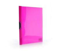 Office Box, Pack 10 Dossier Carpeta Clip It con Pinza de Plástico A4 Colorline con Portada Transparente y Capacidad Hasta 30 Hojas en PP 100% ECO de Colorline. (Fucsia)