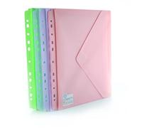 Carpeta Sobre Cierre de Velcro con Fuelle de 3 cm. Tamaño A4+/Folio - REF 35705- Para archivar en anillas en Colores BLUSH - PASTEL con acabado Soft Touch by Office Box. (Surtido Blush)