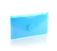 Office Box - Pack 10 Sobres con Cierre de V-lock en Tamaño Tarjeta/Carnet (10,5 x 6.2 cm) en 5 Colores Classic Traslúcidos con textura soft touch, Polipropileno 100% Reciclable. (Azul)