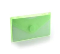 Office Box - Pack 10 Sobres con Cierre de V-lock en Tamaño Tarjeta/Carnet/ID (10,5 x 6.2 cm) en 5 Colores Classic Traslúcidos con textura soft touch, Polipropileno 100% Reciclable. (Verde)