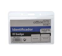 Office Box - Pack 10 Unidades de Fundas Universal Extra cristal para Tarjeta Identificación Fabricadas en Material Extra Rígido y 100% Reciclable - Disponible en 3 Tamaños. (Card - Horiz)