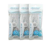 office box Pack 3 Recambios para Cinta Premium R10, 10 Metros de Largo x 4.2 mm ancho - Recambiable - Invisible en Fotocopias - Retráctil tamaño ideal para estuche (3 Recambios)