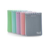 office box, Pack 5 Cuadernos Flexi A7 (7.6 x 9.3 cm) - Portadas y Espiral en Polipropileno, 80 Hojas con pre-corte + taladros para archivar, Surt. 5 Colores. (5 Colores - 5 UD - Tamaño A7)