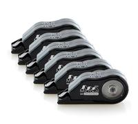 office box - Pack con 6 Cinta Micro de 6 mts x 5 mm en Color Negro, Corrector Mini con Cubierta protectora Retráctil, Un Corrector eficiente y práctico Ideal para llevar en tu estuche.