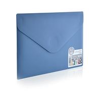 Office Box, Pack de 10 Carpeta Sobre Cierre con de V-lock - Tamaño A6 / Pasaporte - 5 Vital Colors Opacos con acabado Soft Touch, Fabricado en Polipropileno 100% ECO. (Azul)