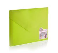 Office Box, Pack de 10 Carpeta Sobre Cierre con de V-lock - Tamaño A6 / Pasaporte - 5 Vital Colors Opacos con acabado Soft Touch, Fabricado en Polipropileno 100% ECO. (Verde)