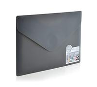 Office Box, Pack de 10 Carpeta Sobre Cierre con de V-lock - Tamaño A6 / Pasaporte - 5 Vital Colors Opacos con acabado Soft Touch, Fabricado en Polipropileno 100% ECO. (Gris)
